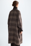 Chequered double-faced wool reversible coat