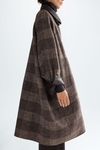 Chequered double-faced wool reversible coat