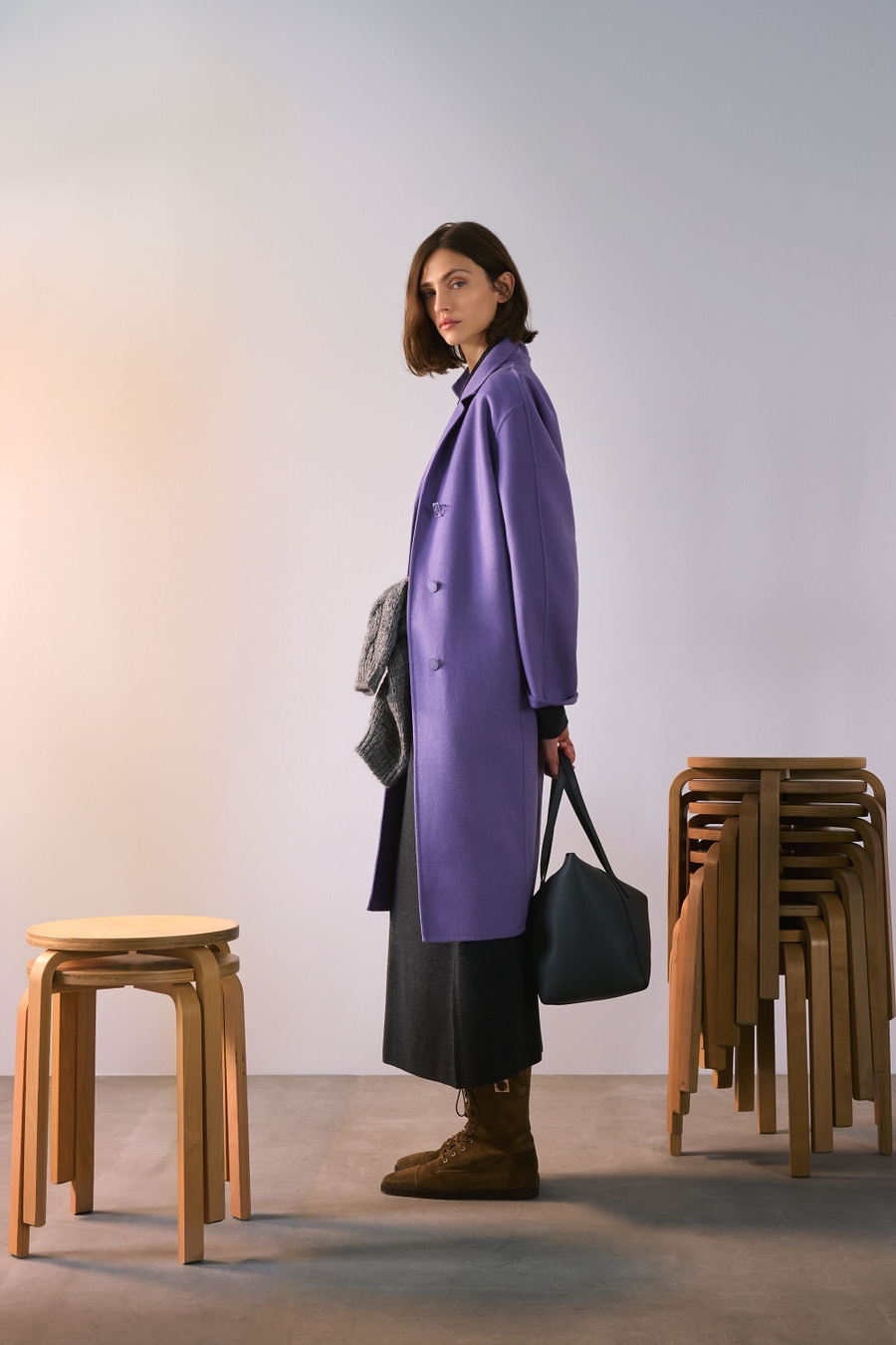 DOUBLE-FACED WOOL COCOON-FIT COAT