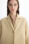 Double-faced wool cocoon-fit coat