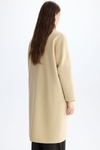 Double-faced wool cocoon-fit coat