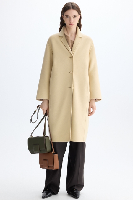 DOUBLE-FACED WOOL COCOON-FIT COAT