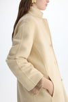 Double-faced wool cocoon-fit coat