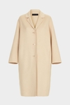 Double-faced wool cocoon-fit coat