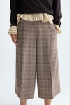 Chequered cool wool straight-leg bermuda shorts
