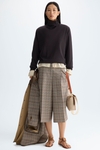 Chequered cool wool straight-leg bermuda shorts