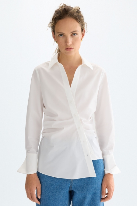 COTTON ASYMMETRIC FITTED SHIRT