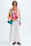 Print twill straight-fit short shirt