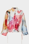 Print twill straight-fit short shirt