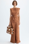 Linen straight-fit top with belt