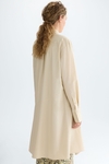 Belt-detailed poplin asymmetric long shirt