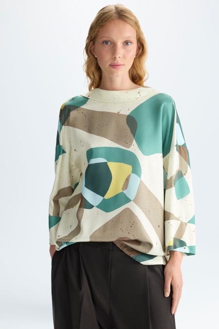 BLUSA OVERSIZE CUPRO ESTAMPADO