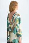 Print cupro oversize blouse