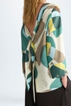 Print cupro oversize blouse