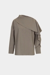 Blusa asimétrica oversize efecto lana fría