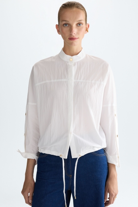 TECHNICAL COTTON OVERSIZE SHIRT WITH SNAPS