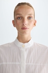 Technical cotton oversize shirt with snaps
