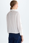 Technical cotton oversize shirt with snaps