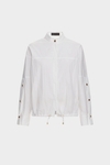 Technical cotton oversize shirt with snaps