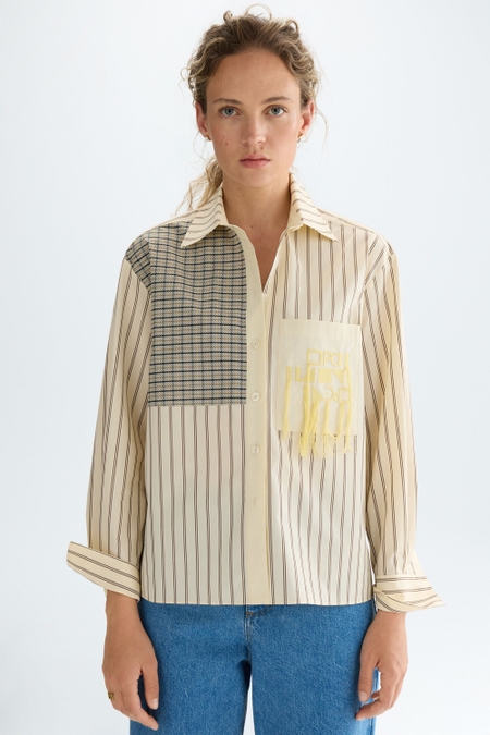 CAMISA RECTA POPELÍN RAYAS CUADROS