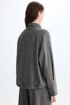 Wool tweed straight-fit bomber shirt