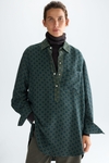 Jacquard oversize long shirt