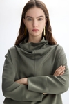 Draped satin oversize blouse