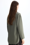 Draped satin oversize blouse