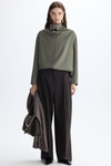 Draped satin oversize blouse