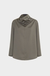 Draped satin oversize blouse
