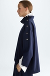 Crepe oversize shirt with snaps