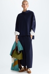 Crepe oversize shirt with snaps