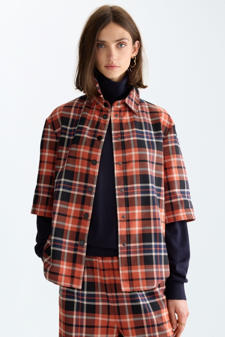 CHEQUERED COTTON TWILL STRAIGHT-FIT SHIRT
