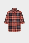 Chequered cotton twill straight-fit shirt