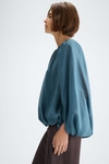 Semi-sheer chiffon balloon blouse