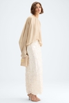 Top oversize chiffon manga fruncida
