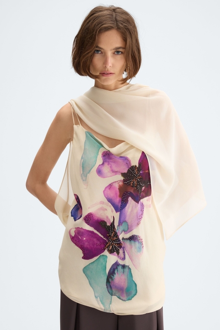 PRINT GEORGETTE A-LINE TOP