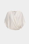 Draped crepe wrap cocoon-fit top