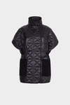 Origami-quilted combined oversize long gilet