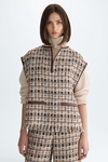 Tweed straight-fit short gilet