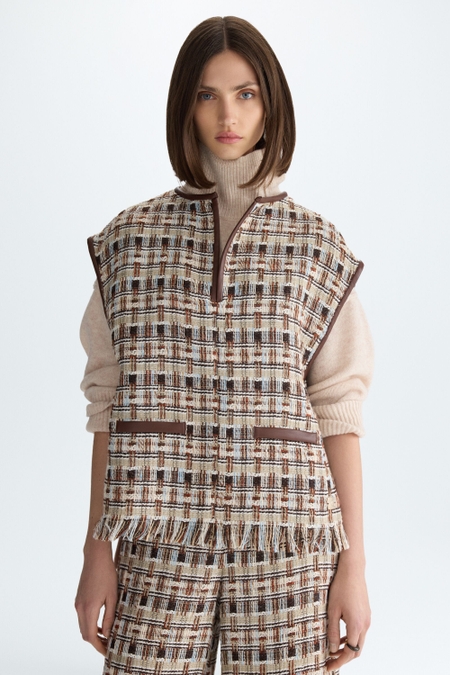 TWEED STRAIGHT-FIT SHORT GILET