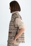 Tweed straight-fit short gilet