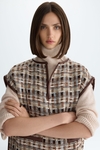 Tweed straight-fit short gilet