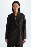 Cool wool straight-fit tailored jacket with belt