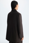 Cool wool straight-fit tailored jacket with belt