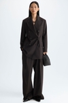 Cool wool straight-fit tailored jacket with belt