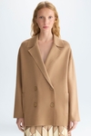 Double-faced stretch-knit oversize jacket