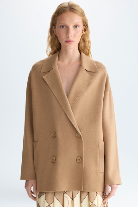 DOUBLE-FACED STRETCH-KNIT OVERSIZE JACKET