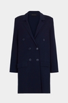Stretch-knit double-breasted oversize tailored jacket