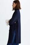 Stretch-knit double-breasted oversize tailored jacket